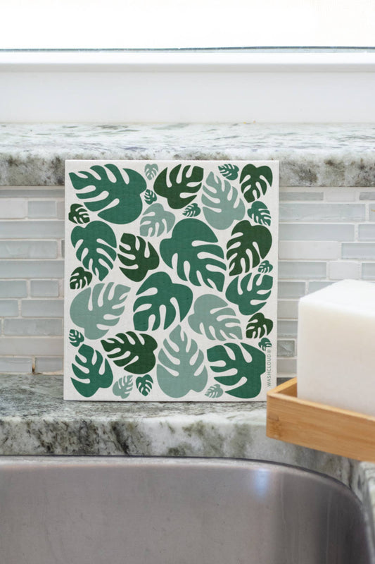 WASHCLOUD® MONSTERA™ Nordic Dish Washing Sponge Cloth - No Tox Life