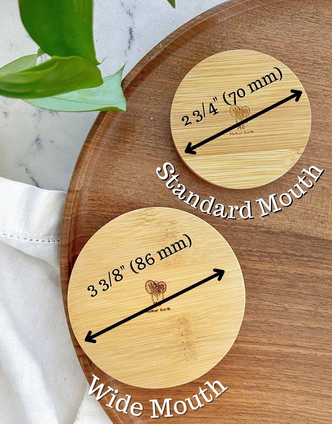 Standard Solid Bamboo Mason Jar lids