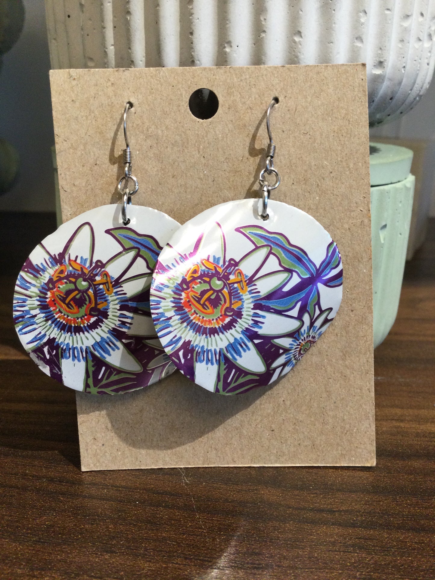 Upcycled Circle-Shaped Earrings