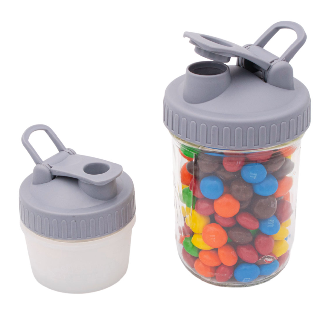 Pour & Store Shaker Lid with Carry Loop for Mason Jars: Brick red / Wide mouth / Original