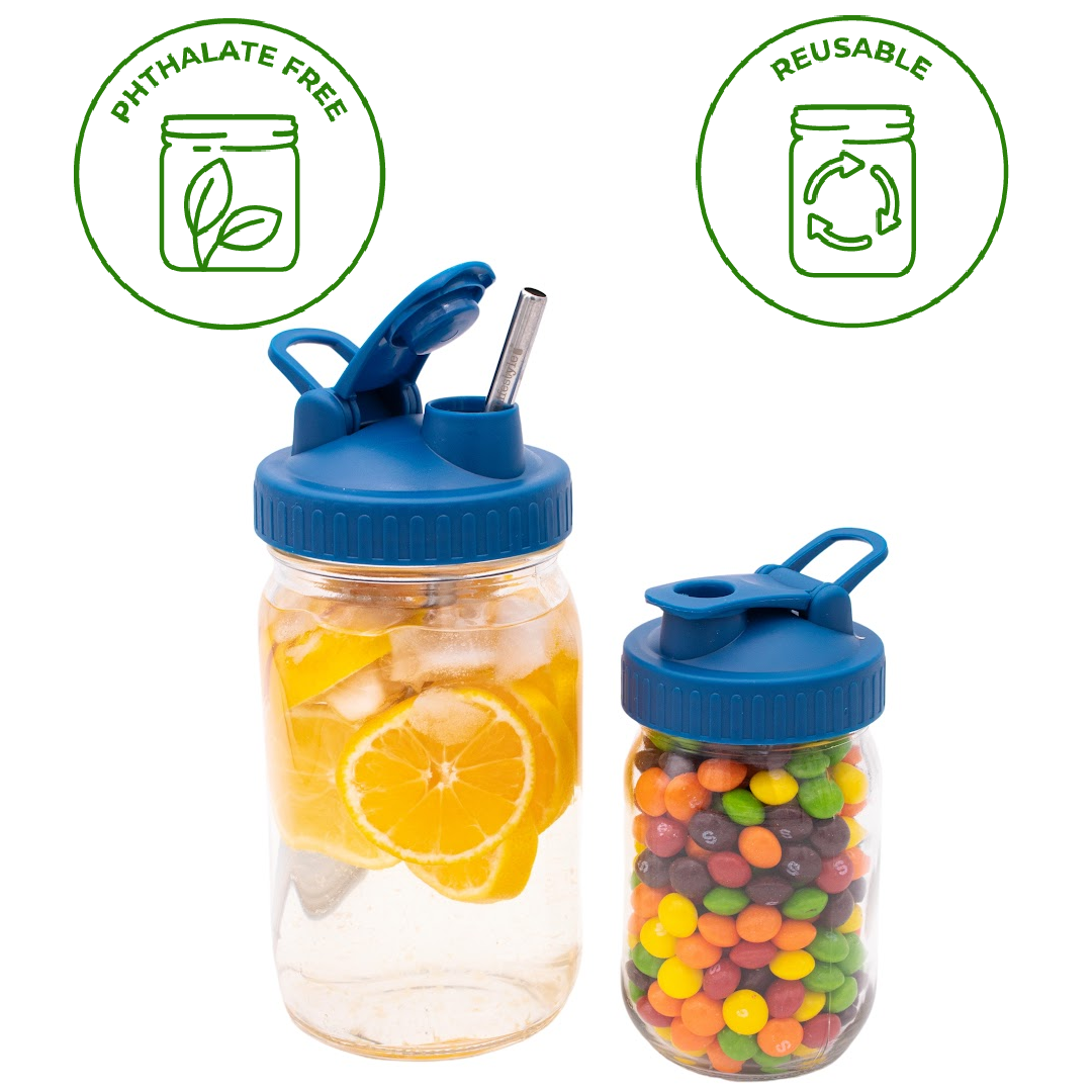 Pour & Store Shaker Lid with Carry Loop for Mason Jars: Brick red / Wide mouth / Original