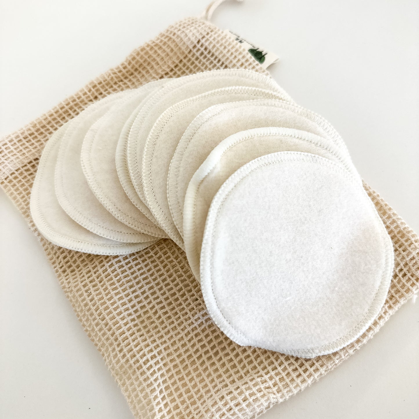 Mother Earth Hemp Cotton Rounds 10 Pack with Mesh Cotton Laundry Bag