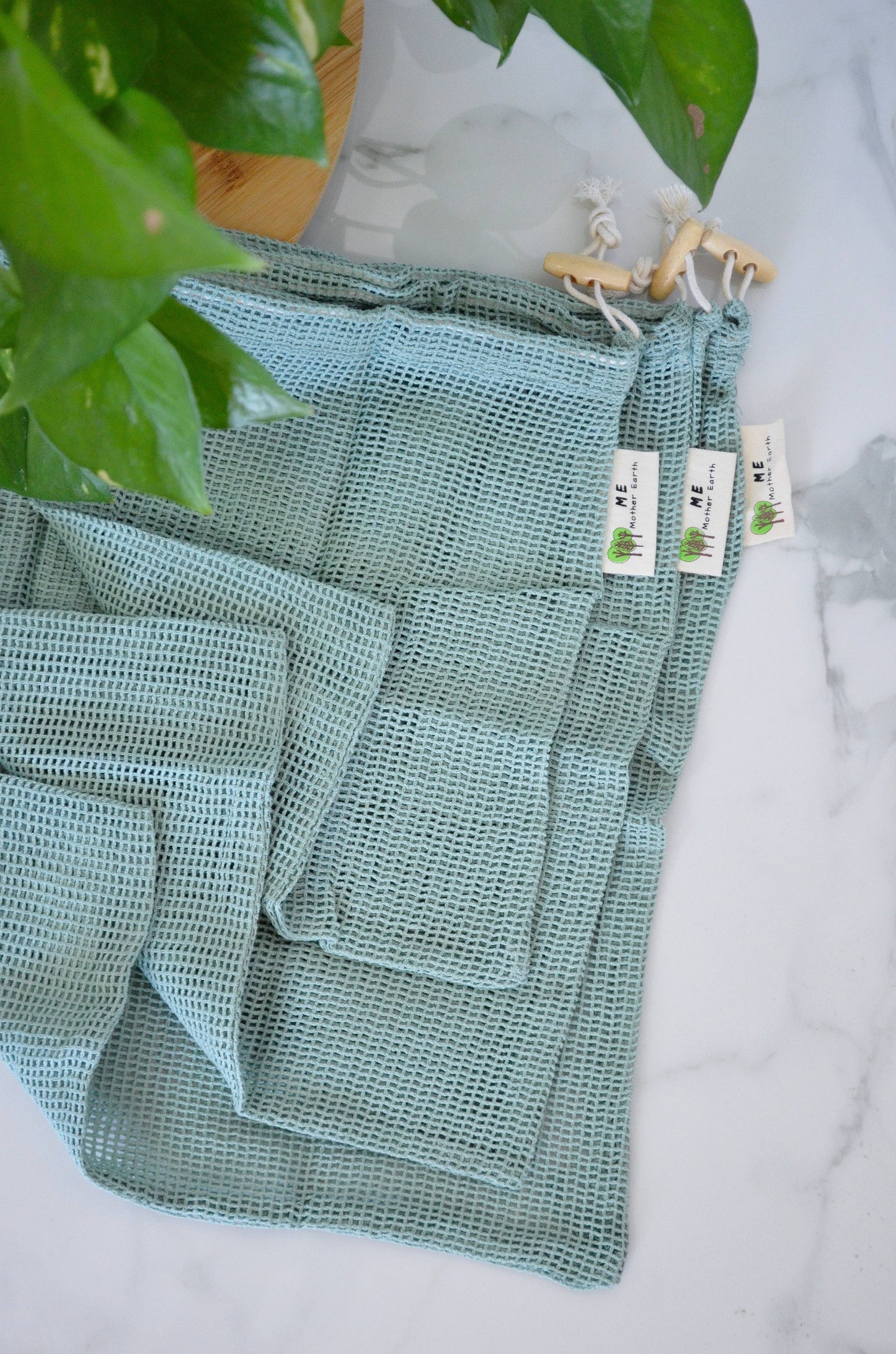 Organic Cotton Mesh Produce Bags- 3 Pack