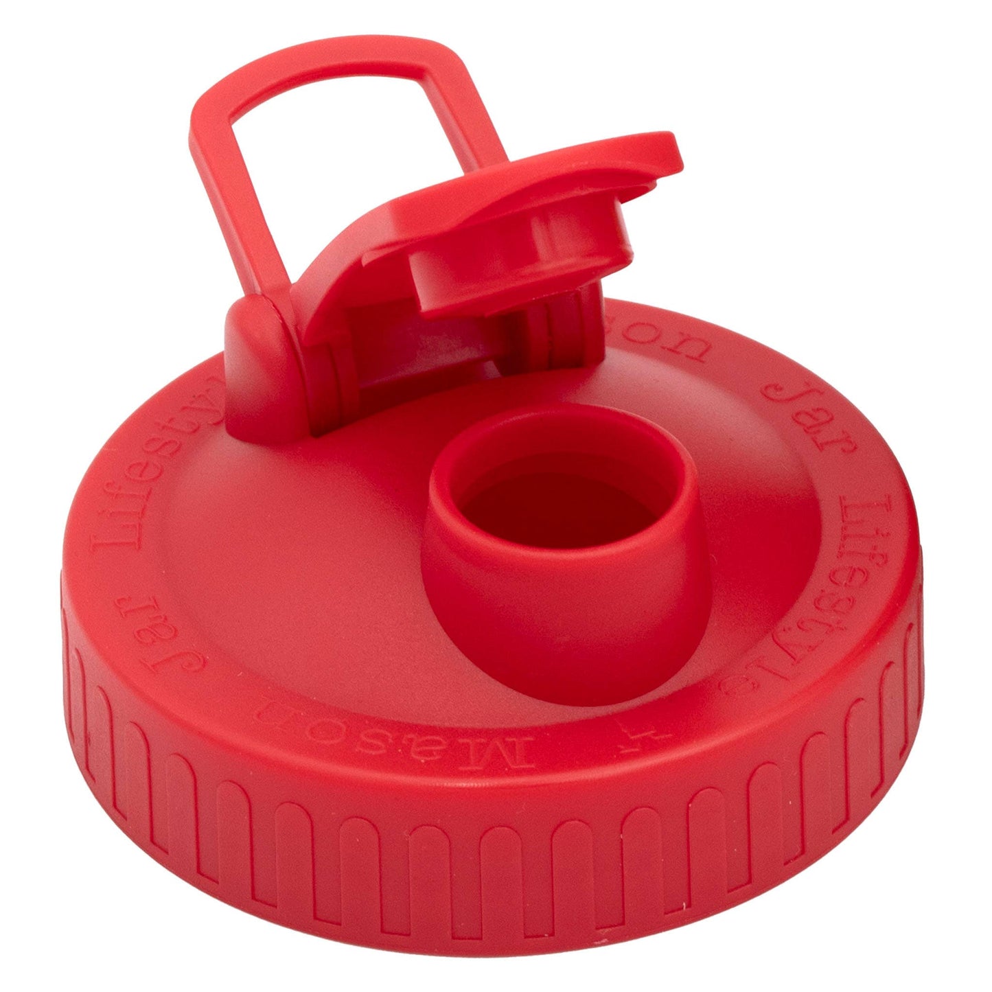 Pour & Store Shaker Lid with Carry Loop for Mason Jars: Brick red / Wide mouth / Original