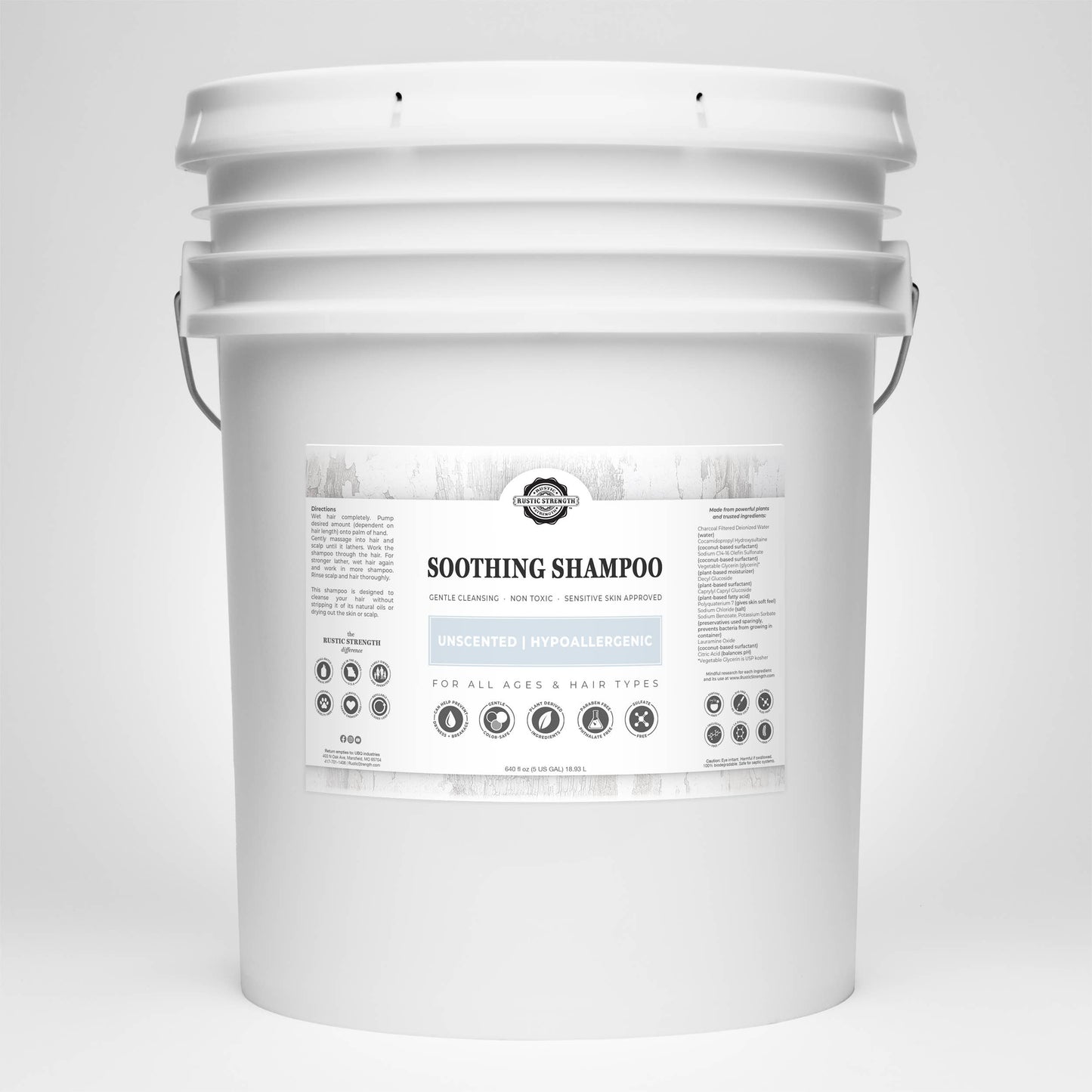 Soothing Shampoo | Sulfate-Free Care for Sensitive Scalps: Lavender Tea Tree / Gallon Plastic Jug