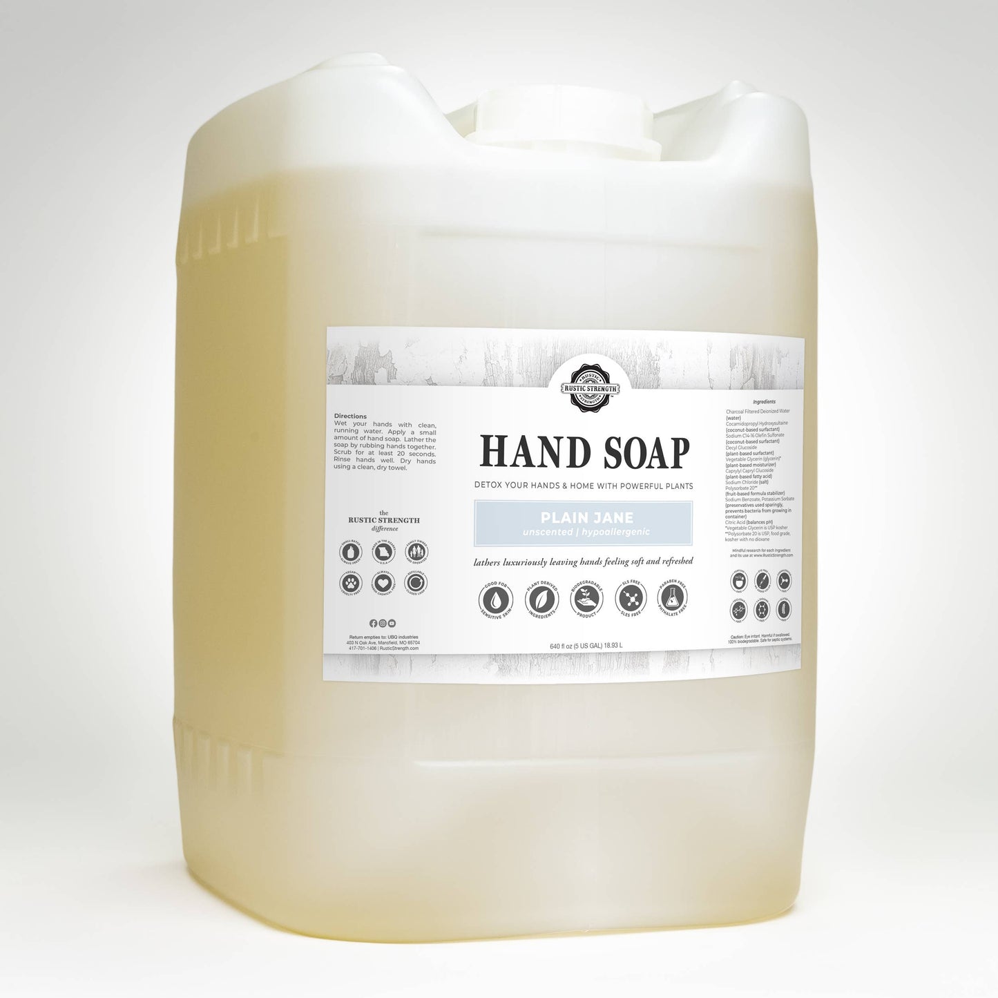 Plant-Based Hand Soap Non-Drying Hypoallergenic Sensitive...