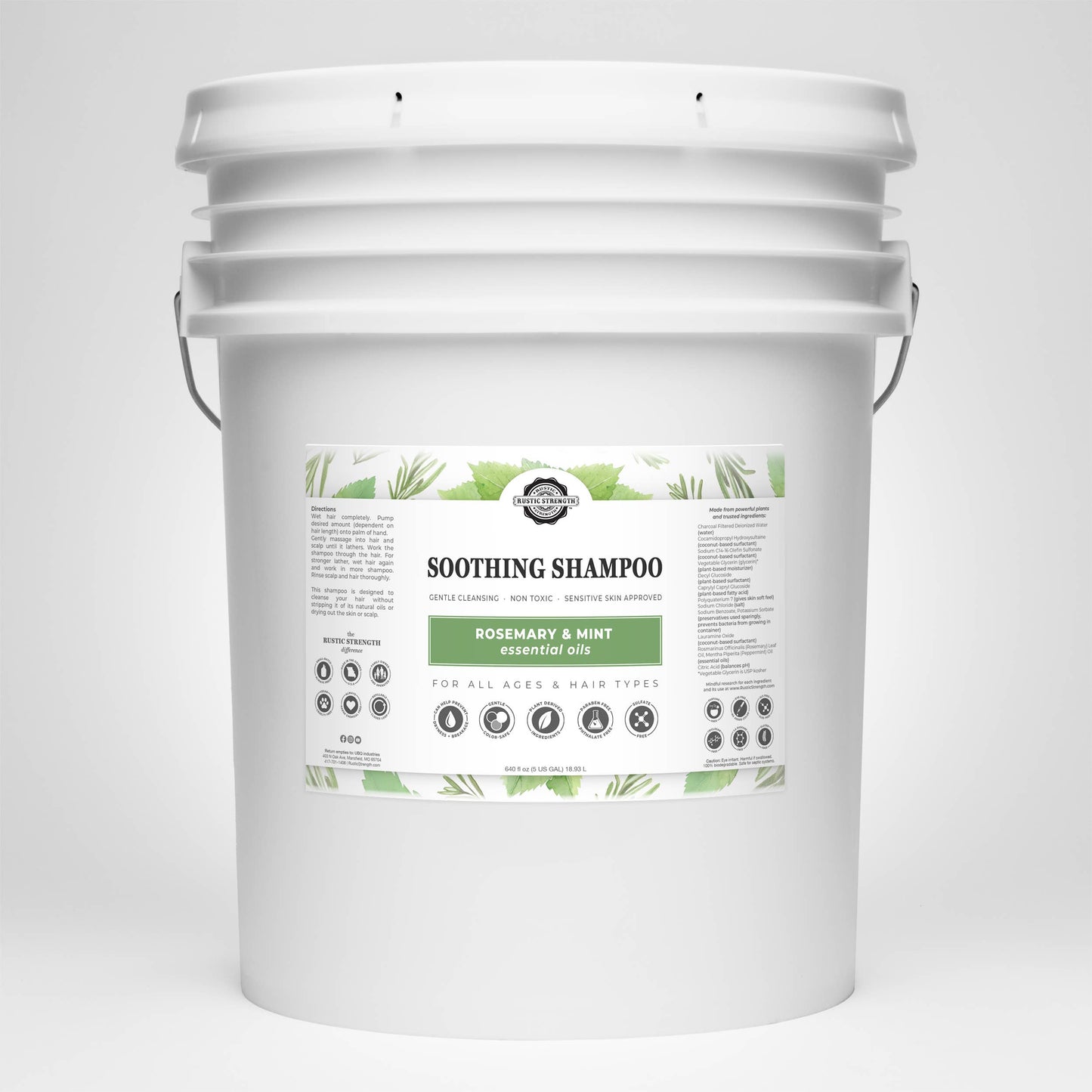 Soothing Shampoo | Sulfate-Free Care for Sensitive Scalps: Lavender Tea Tree / Gallon Plastic Jug