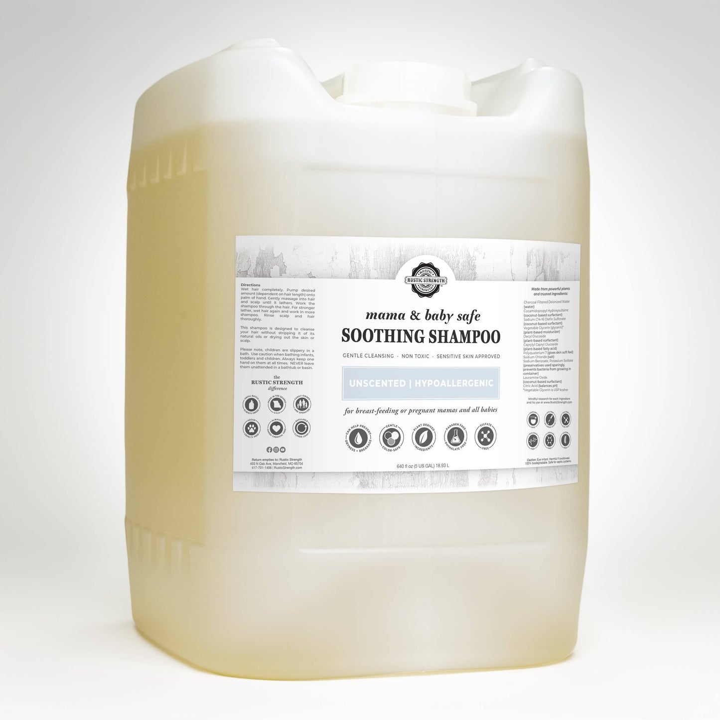 Soothing Shampoo | Sulfate-Free Care for Sensitive Scalps: Lavender Tea Tree / Gallon Plastic Jug