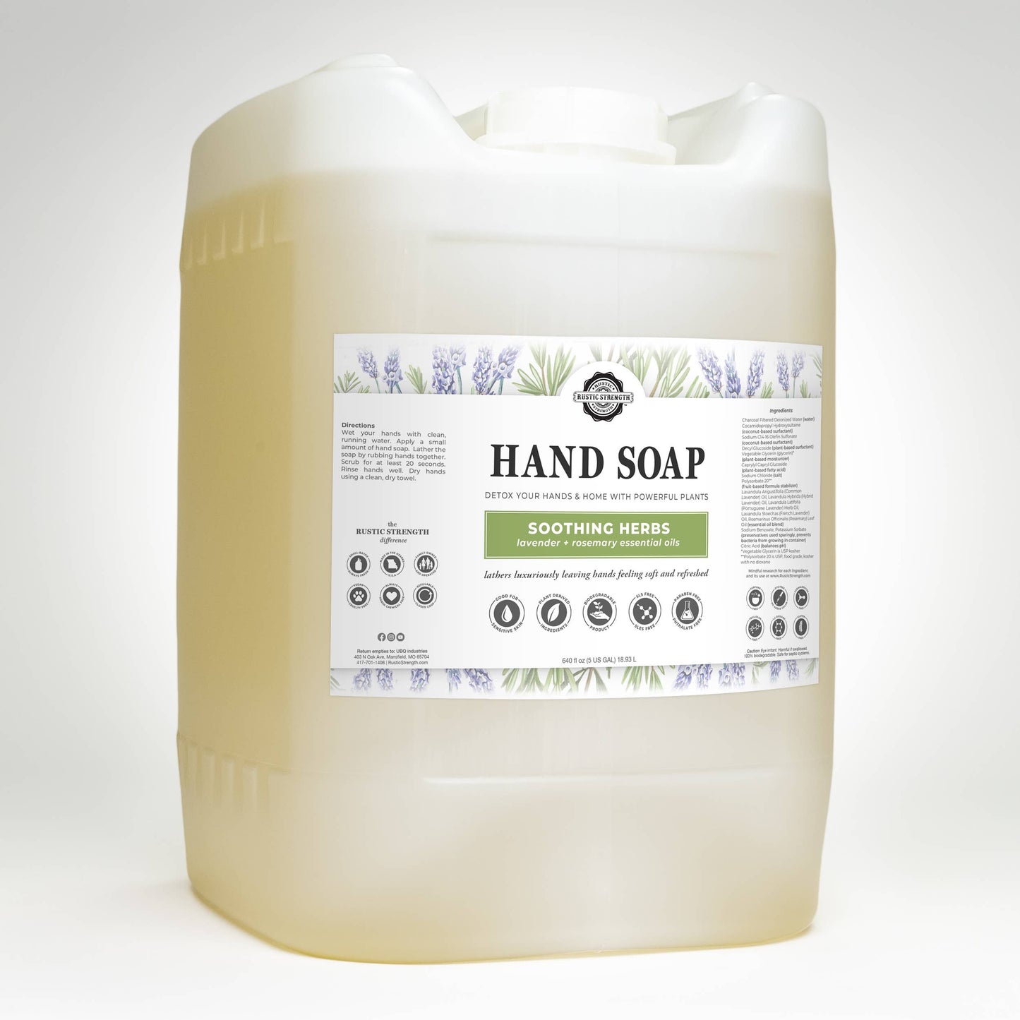 Plant-Based Hand Soap Non-Drying Hypoallergenic Sensitive...