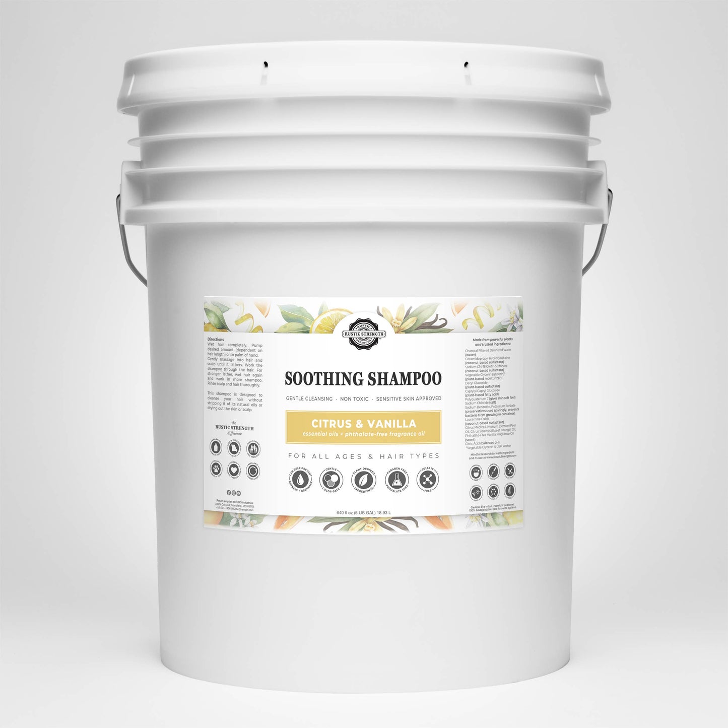 Soothing Shampoo | Sulfate-Free Care for Sensitive Scalps: Lavender Tea Tree / Gallon Plastic Jug
