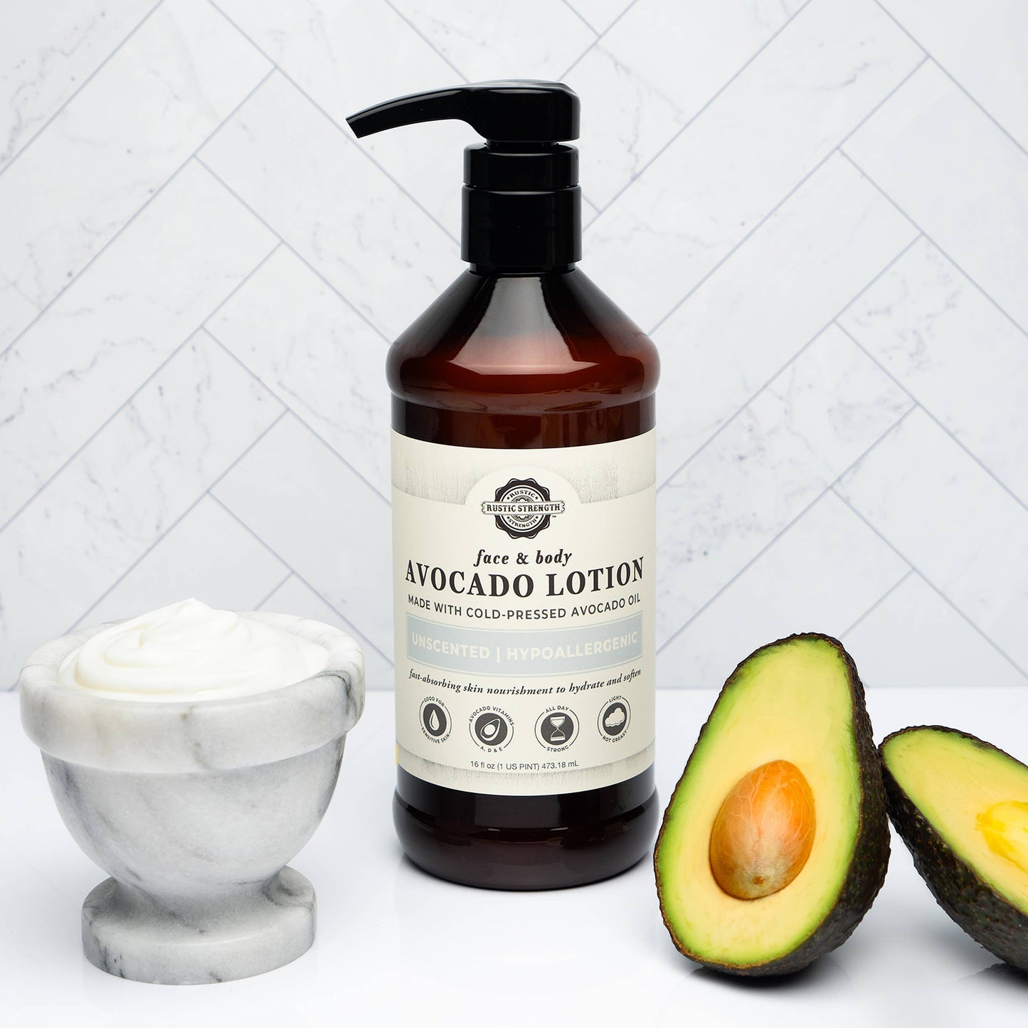 Avocado Lotion for Face and Body- Mild Formula, Paraben-Free