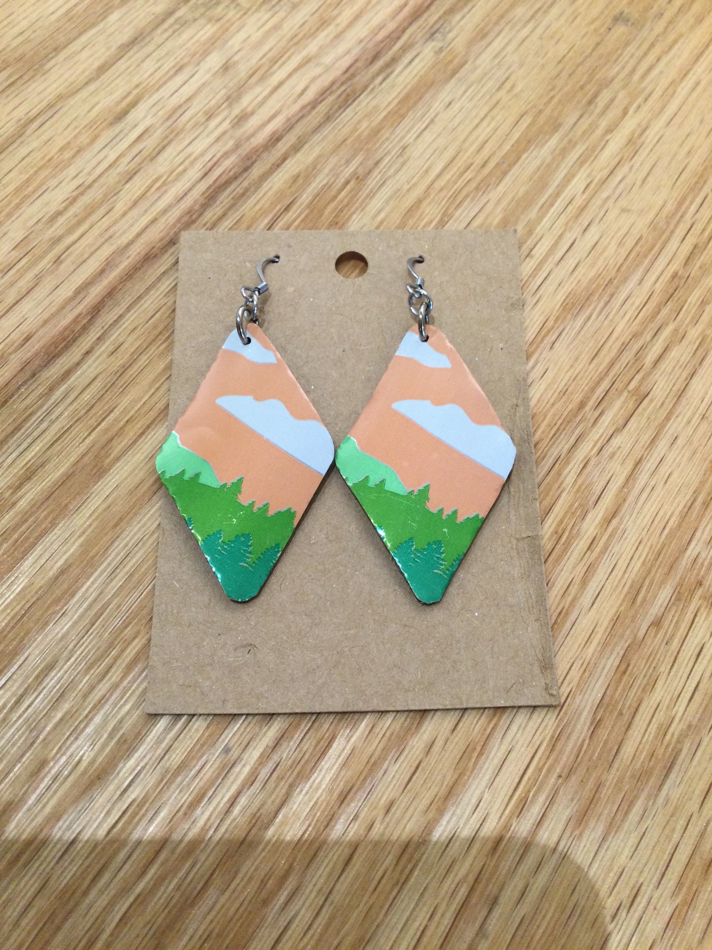 Upcycled Diamond-Shaped Earrings