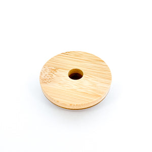 Bamboo Straw Hole Tumbler Lid for Mason Jars