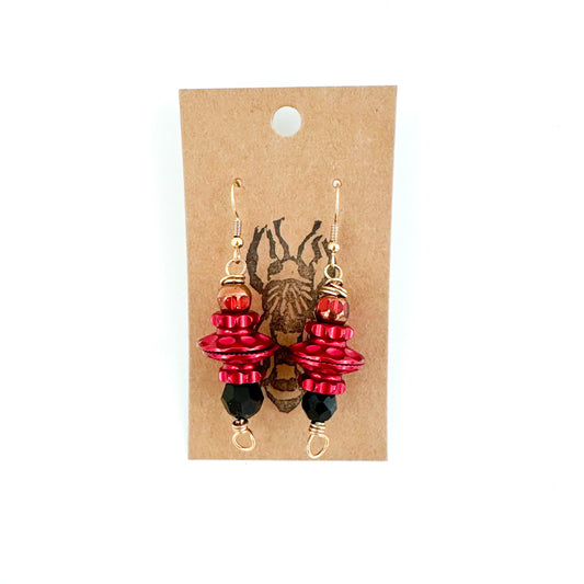 Upcycled Bicycle Earrings Beaded