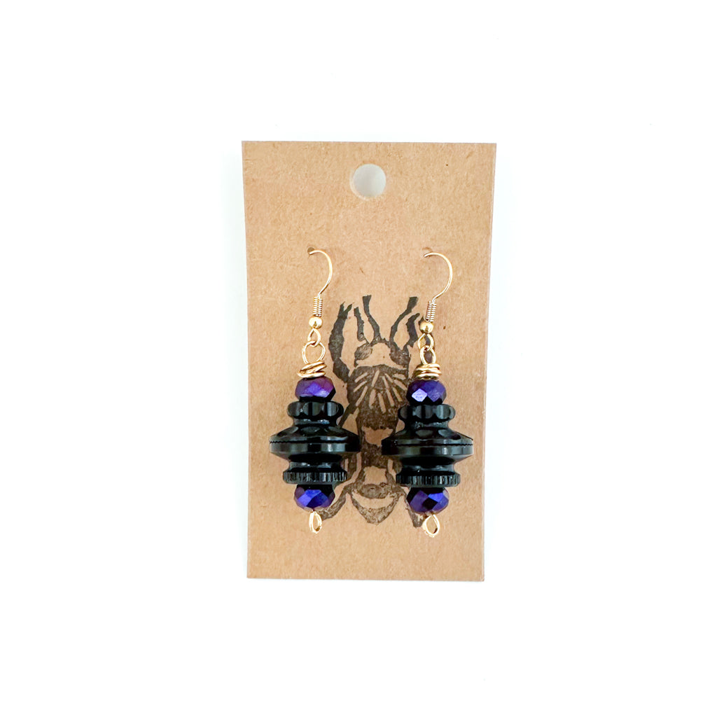 Upcycled Bicycle Earrings Beaded