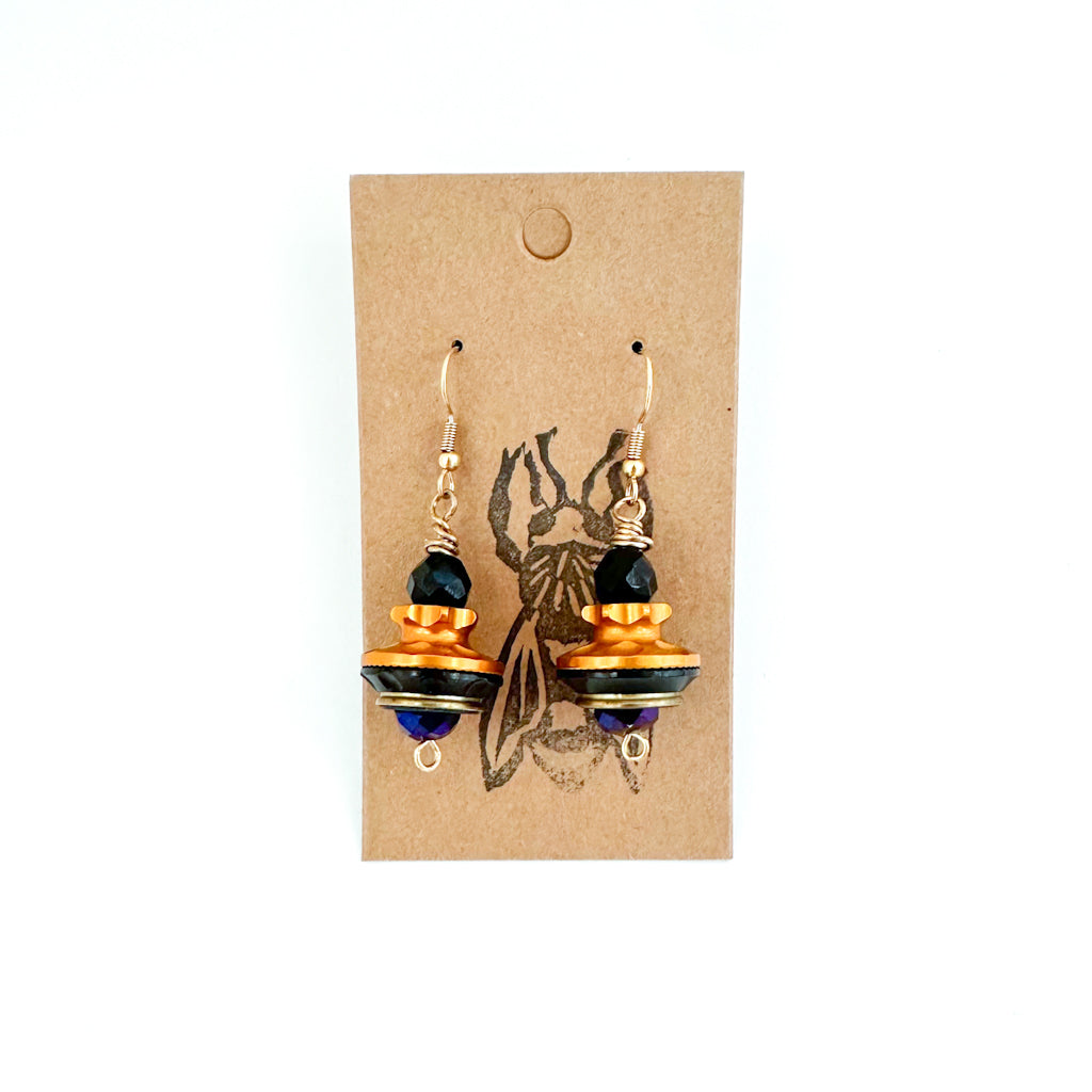 Upcycled Bicycle Earrings Beaded