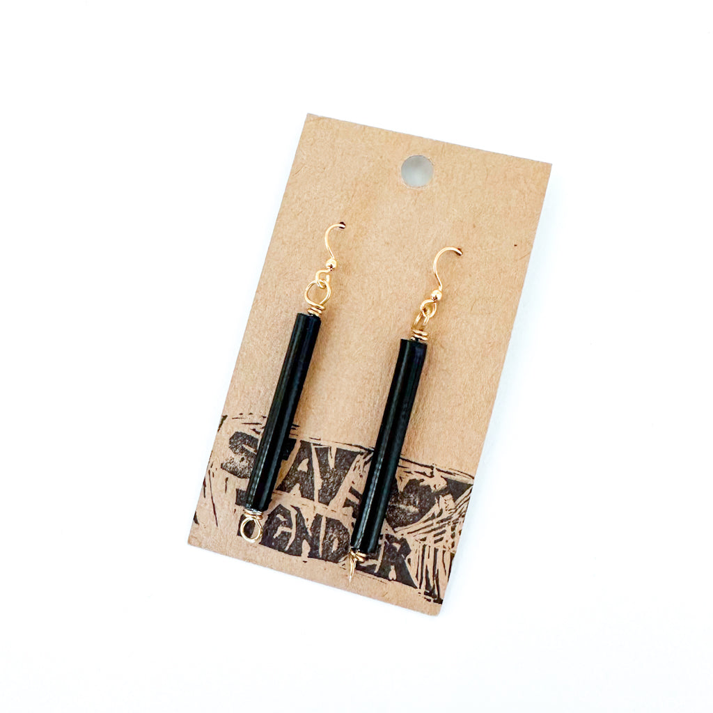 Upcycled Bicycle Line Earrings