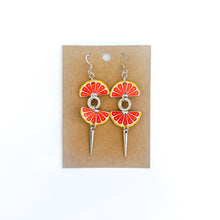 Load image into Gallery viewer, Upcycled Grapefruit Semi-Circle Earrings
