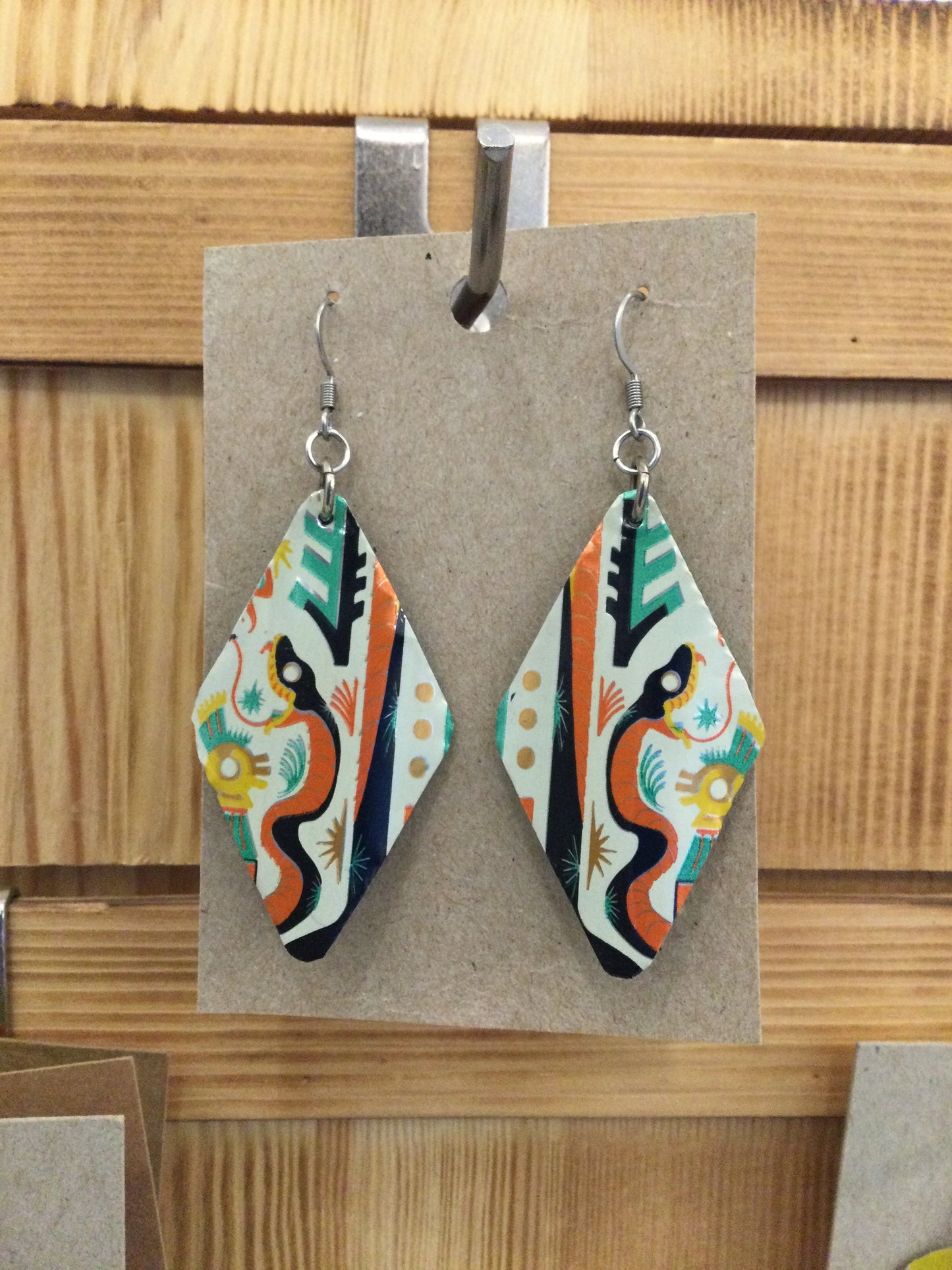 Upcycled Diamond-Shaped Earrings