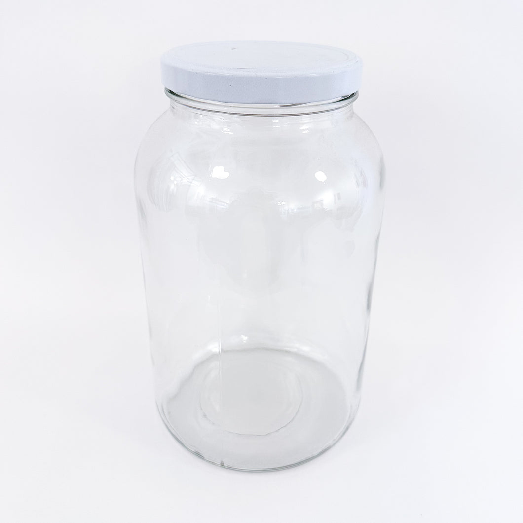 Gallon Jar Clear w White Lid