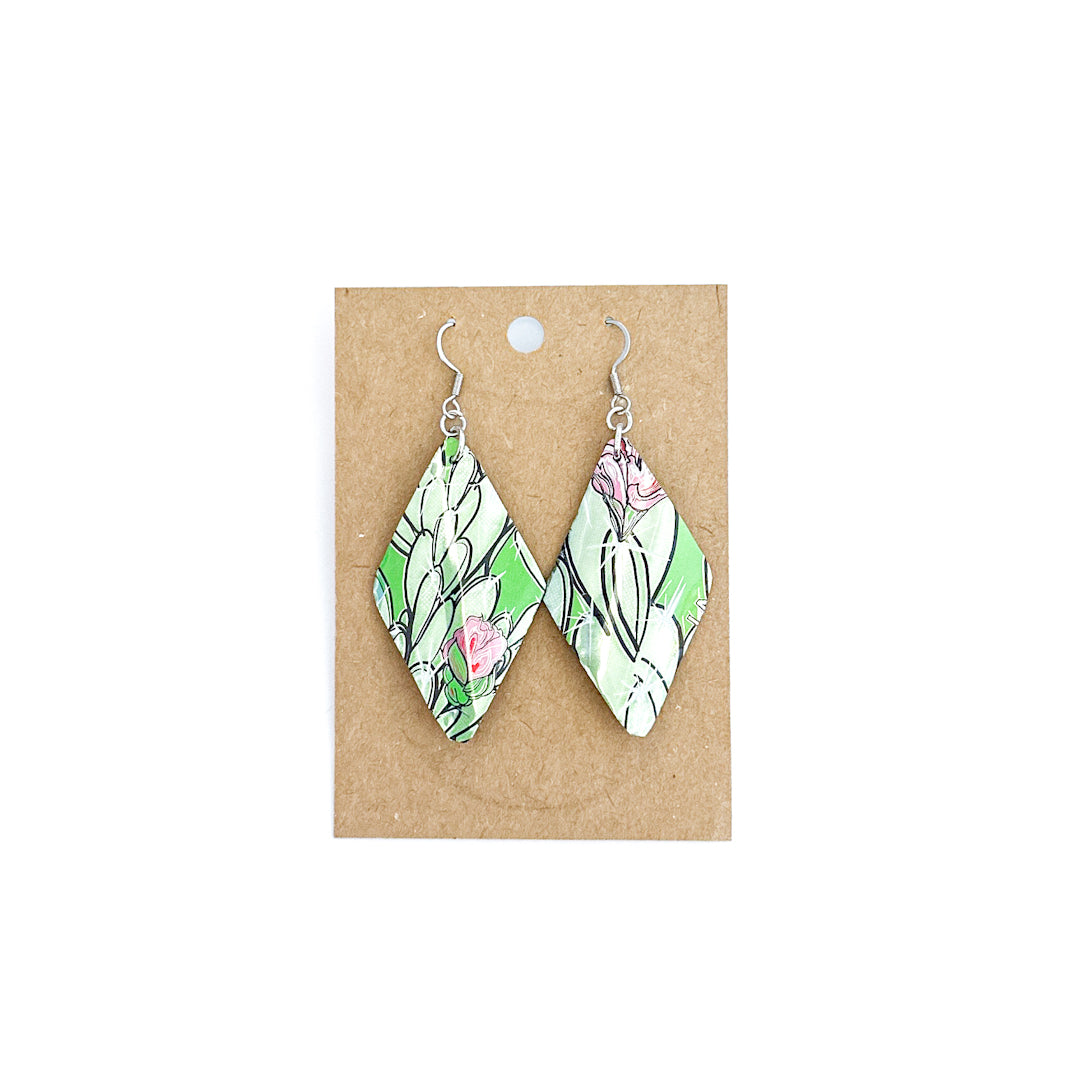 Upcycled Diamond-Shaped Earrings