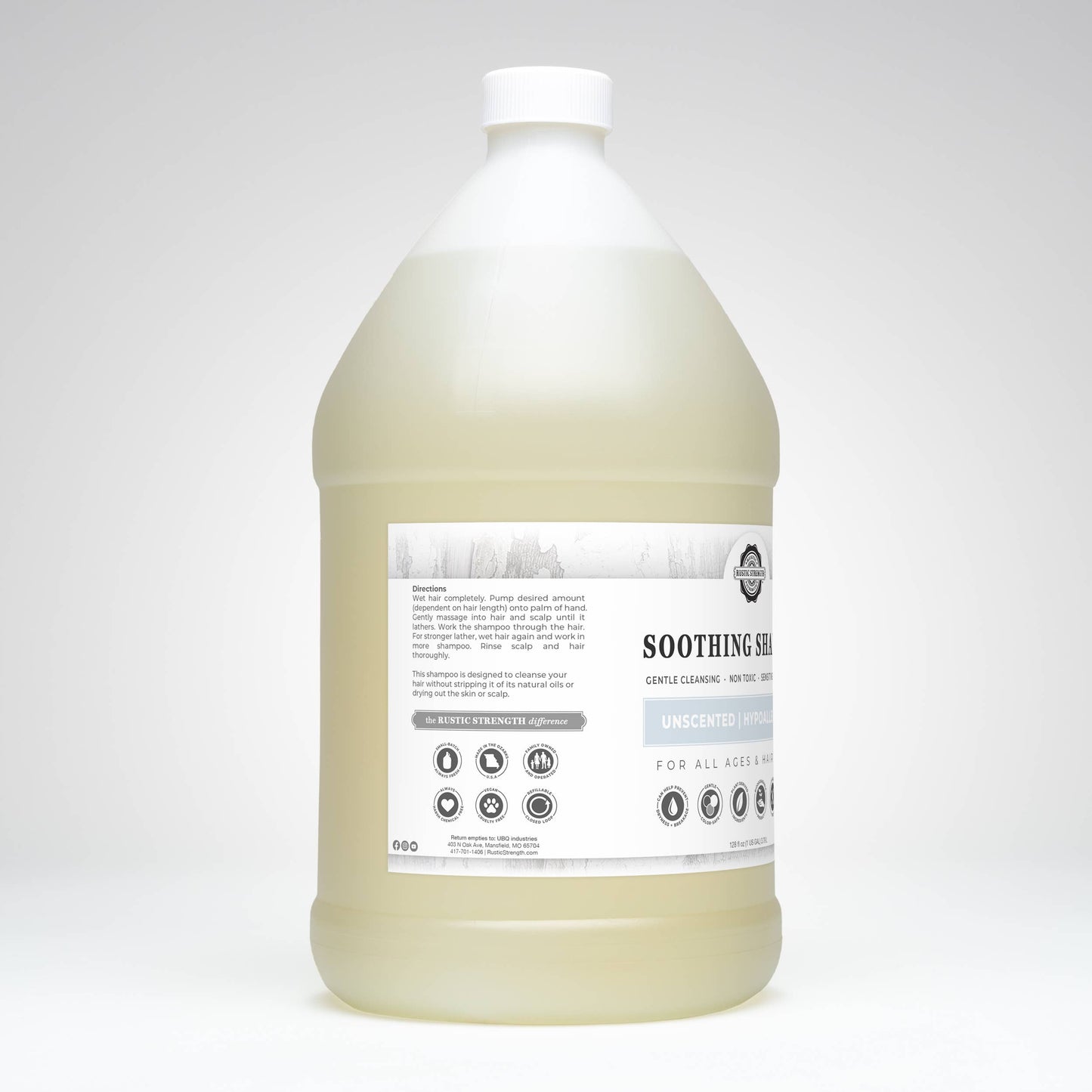 Soothing Shampoo | Sulfate-Free Care for Sensitive Scalps: Lavender Tea Tree / Gallon Plastic Jug