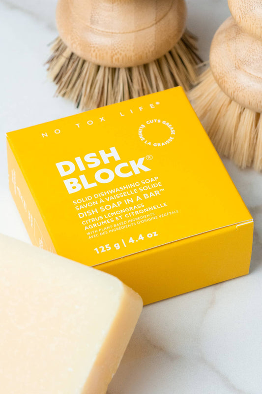 DISH BLOCK® solid dish soap bar - Citrus Lemongrass - No Tox Life