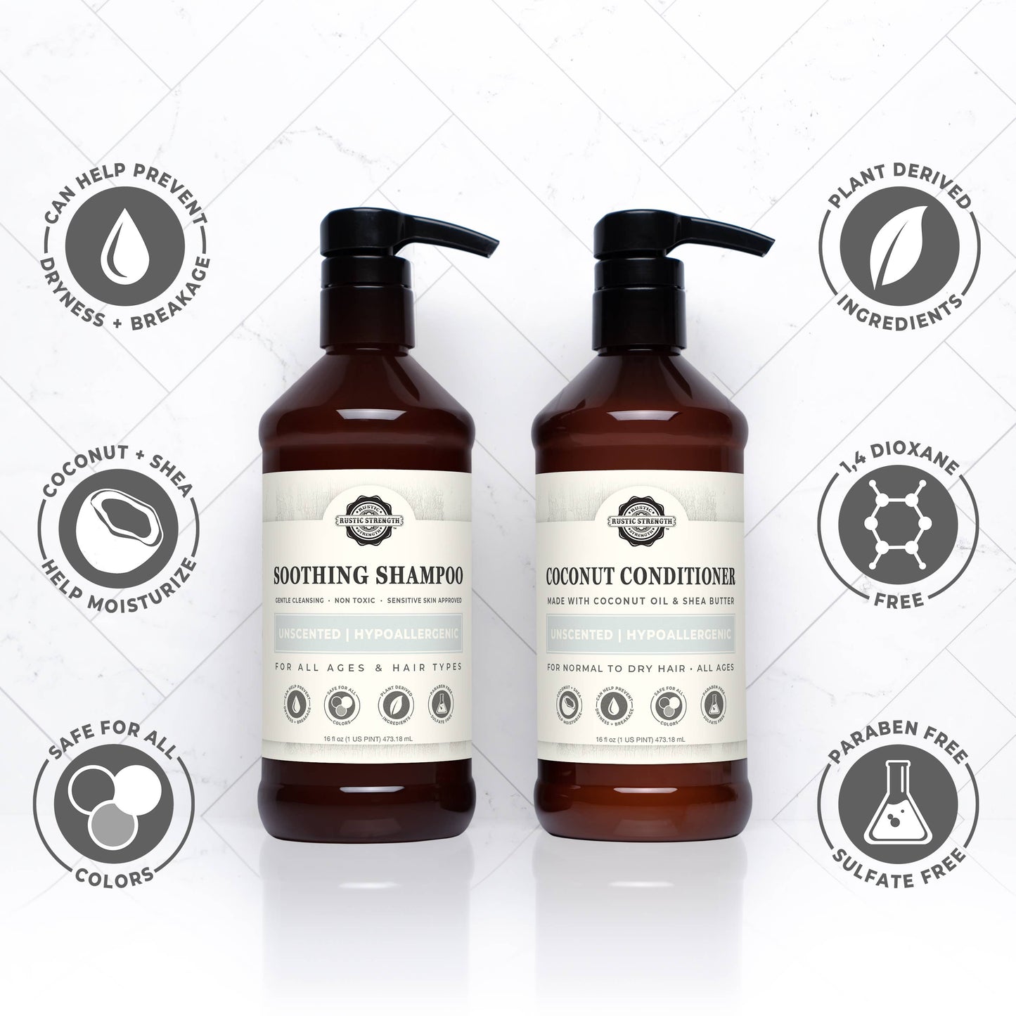 Soothing Shampoo | Sulfate-Free Care for Sensitive Scalps: Lavender Tea Tree / Gallon Plastic Jug