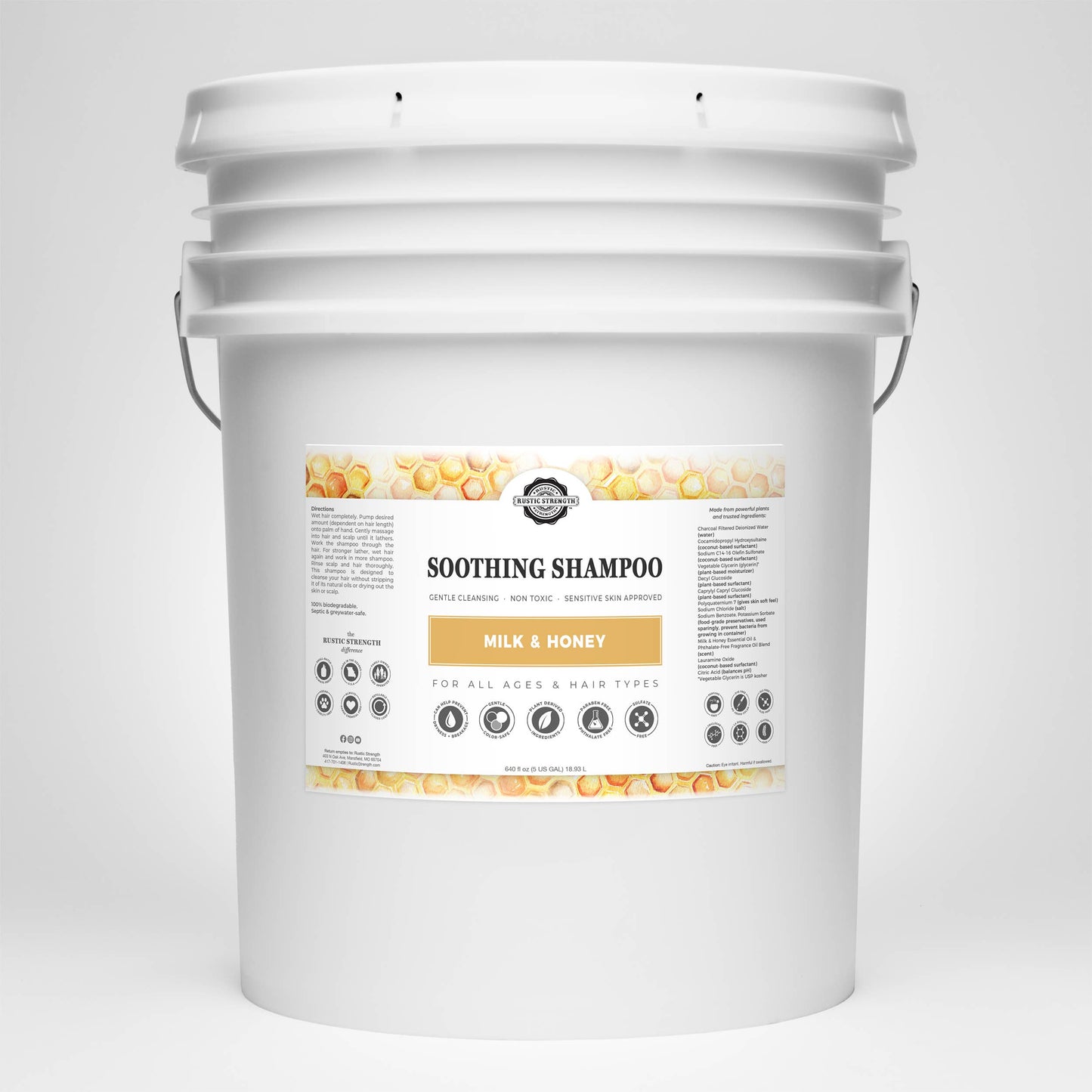 Soothing Shampoo | Sulfate-Free Care for Sensitive Scalps: Lavender Tea Tree / Gallon Plastic Jug