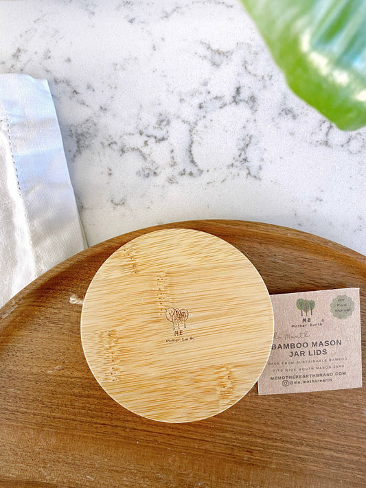 Wide Solid Bamboo Mason Jar Lids