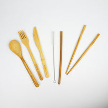 Load image into Gallery viewer, Travel Bamboo Cutlery Set
