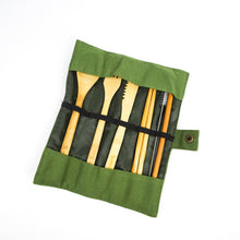 Load image into Gallery viewer, Travel Bamboo Cutlery Set
