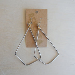 Upcycled Silver Bicycle Spoke Earrings