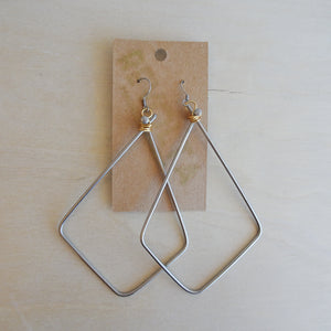 Upcycled Silver Bicycle Spoke Earrings